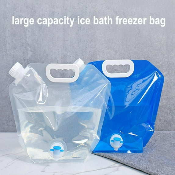 FurNest DTREELS Foldable Portable Drinking Water Bag, Large Capacity Ice Bath Freezer Bag, Outdoor Camping Hiking Water Storage Bag Thic