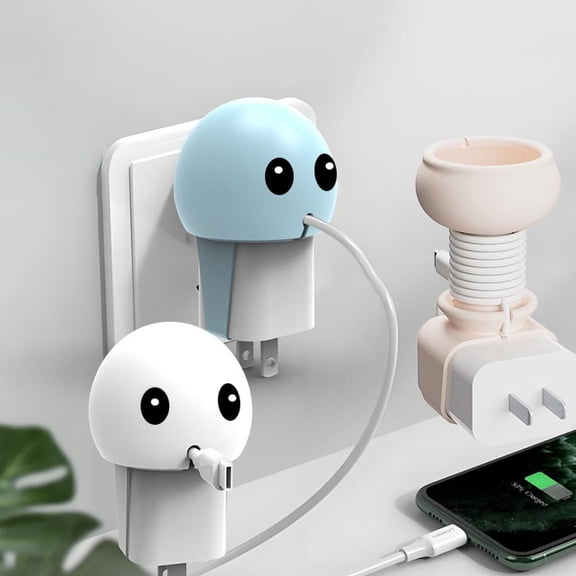 FurNest Data Cable Collector Protective Case - Cartoon Travel Silicone Cable Organizer with Wrapping Storage Buckle for Desktop & T