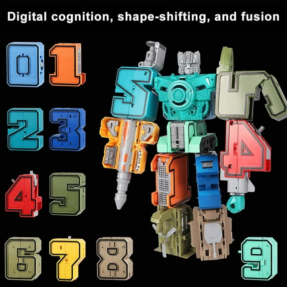 FurNest Digital-Magic Number Transformer Robot Toy Assembling Action Toy S7Y