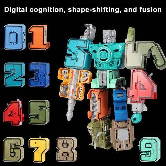 FurNest Digital-Magic Number Transformer Robot Toy Assembling Action Toy S7Y