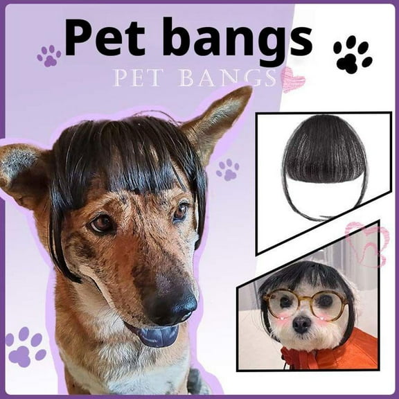 FurNest Dog Wigs for Small Dogs, Brown Bob Haircut with Bangs, Funny Cat Dog Wig, Pet Wigs Trimmable Pet Costume, for Halloween, Christmas, Pa