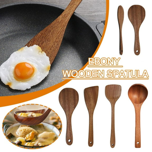 FurNest Ebony Wooden Kitchen Cooking Utensils Tools Spatula Spoon T
