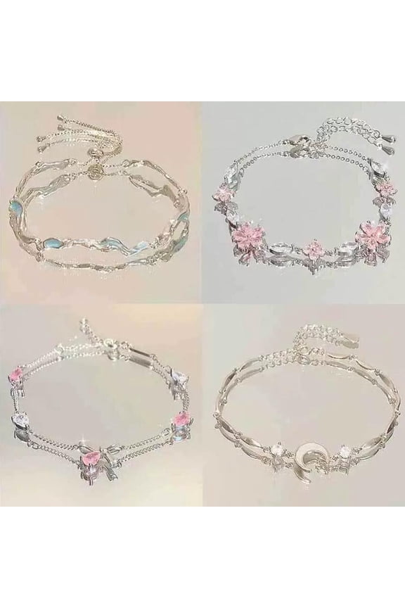 Elegant Crystal Flowers Bracelet For Women Sweet Girl Bracelj Blossom