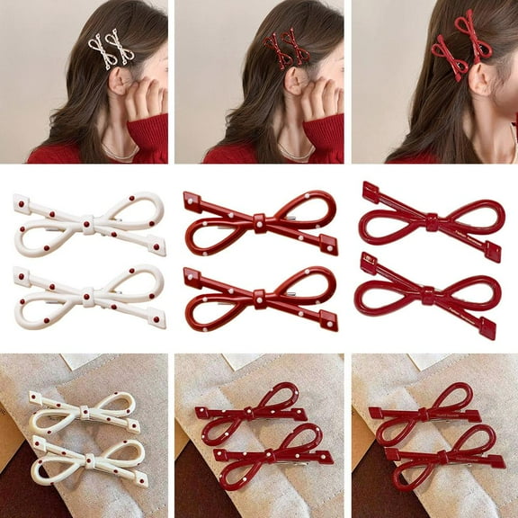 FurNest Fashion Women Girl Long Hair Clip Bow Side Hair Clip Barrette Hairpin C