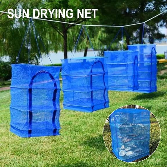 FurNest Folding Drying Fish Net Anti-fly Fishing Net Drying Drying Fish Cage N