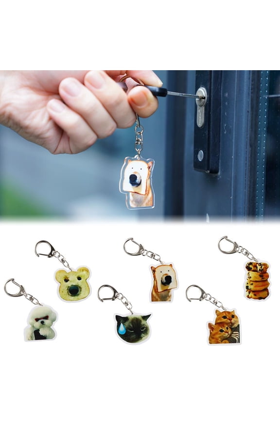 Funny Dog Cat Meme Keychanin Pendant Speechless Hilarious Keyc