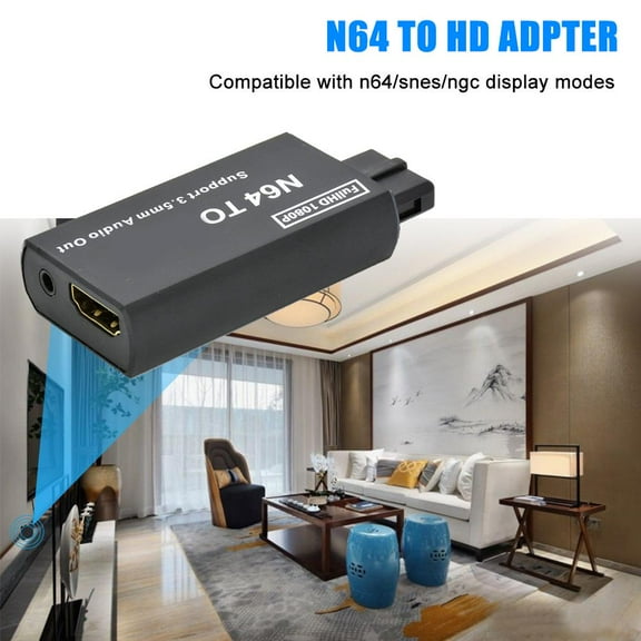 FurNest Game Console to HDMI Converter Adapter Plug For N64/SNES/NGC HDMI Audi