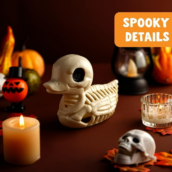 FurNest Halloween Skeleton Ducks Plastic Halloween Skeleton Duck- Faux- Crazy