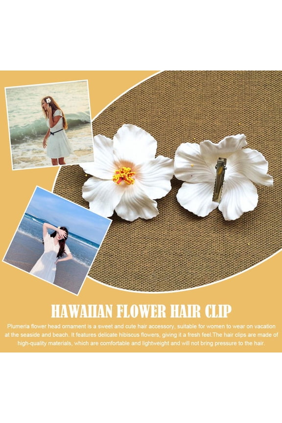 Hawaiian Flower Hair Clip, Realistic Hibiscus Hair Clip, Bohemian Flowers Hair Accessory for Dancer Bridal Wedding Beach Party Hair Clip Clips and Barrettes Hair St