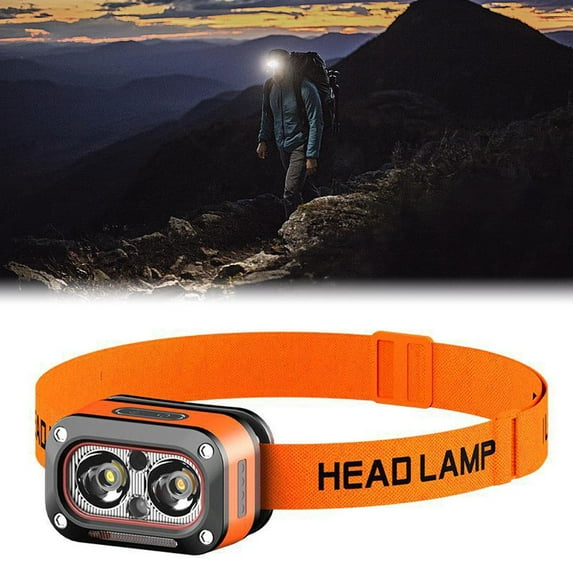FurNest Headlamp Head Light LED Smart Sensor Work Lamp Rechargeable Red Whi