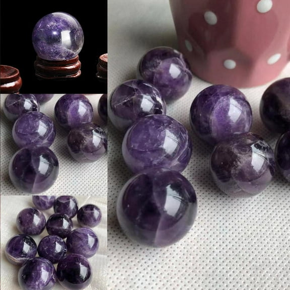 FurNest Healing * Stone Natural Amethyst Quartz Sphere Pretty Crystal Ball For Decoration Accessori Collection Decor Y6E0