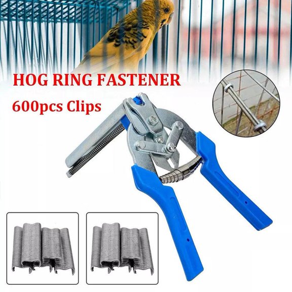 FurNest Hog Plier Tool 600pcs M Clips Staple Mesh Cage Wire Fence Clamp UK υу