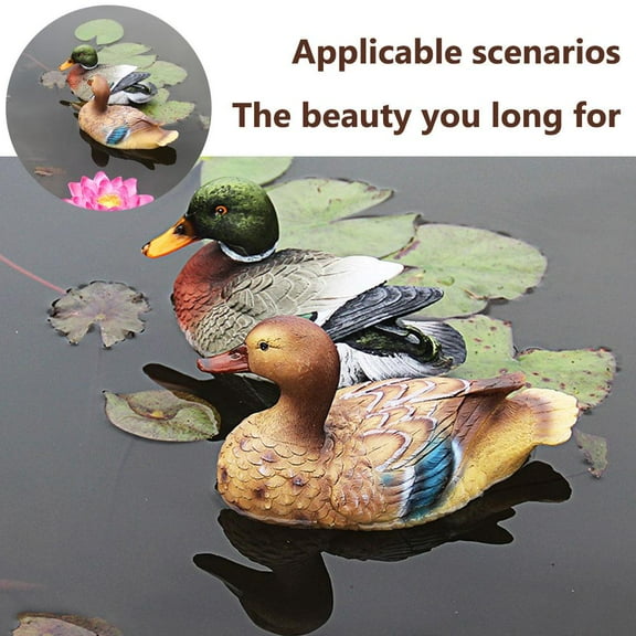 FurNest Jkapagzy Mandarin Duck Statue,Male and Female Duck Figurine Floating Ducks for Pond,Cute Realistic Resin Weatherproof Duck Decor for Outdoor Garden Yard Duck