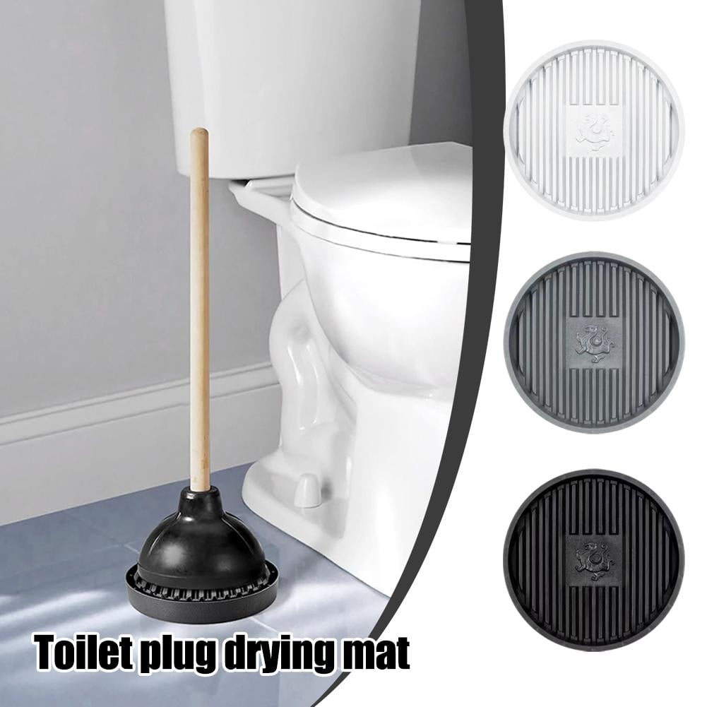 Gosknor Plunger Tray, 7.09 Inch Plunger Mat Round Toilet Plunger Holder Only Plunger Air Drying Mat Catches Drips Plunger Storage Caddy For Bathroom Accessories - View #6