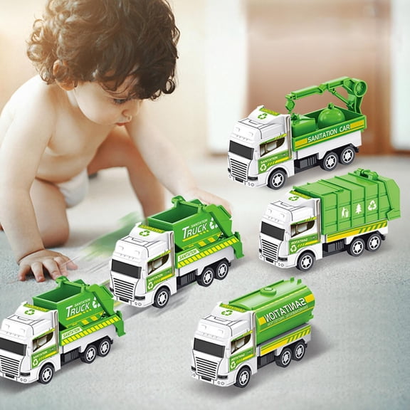 FurNest Kids Pull Back Toy Car City Sanitation Vehicle Engineering Military Gi