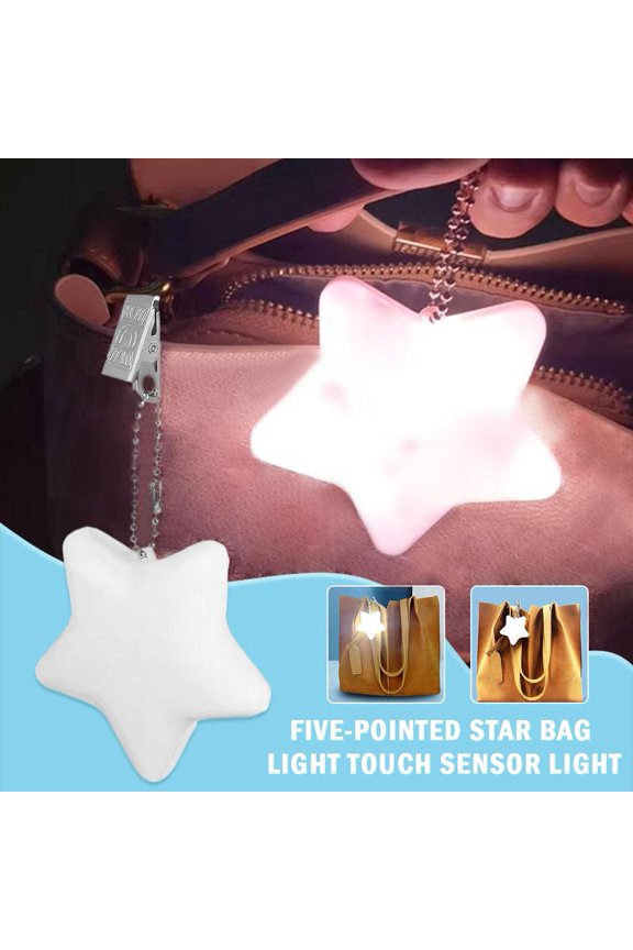 LED Luminous Fivepointed Star Key Chain Touch-Sensing Pendant Keyring Bag
