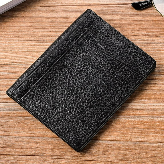 FurNest Men Simple Thin Genuine Leather Bifold Id Wallet Money Credit Card Hol