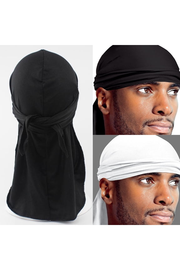 Men's Durag Bandanna Sports Du Rag Scarf Head Rap Tie H5F3 Down T1Y