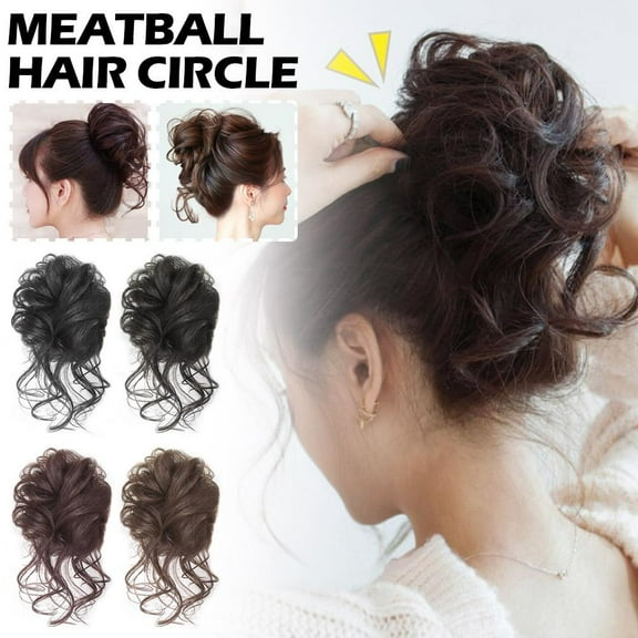 FurNest Messy Bun Hair Piece Scrunchie Updo Wrap Hair Extensions Real Human Ne