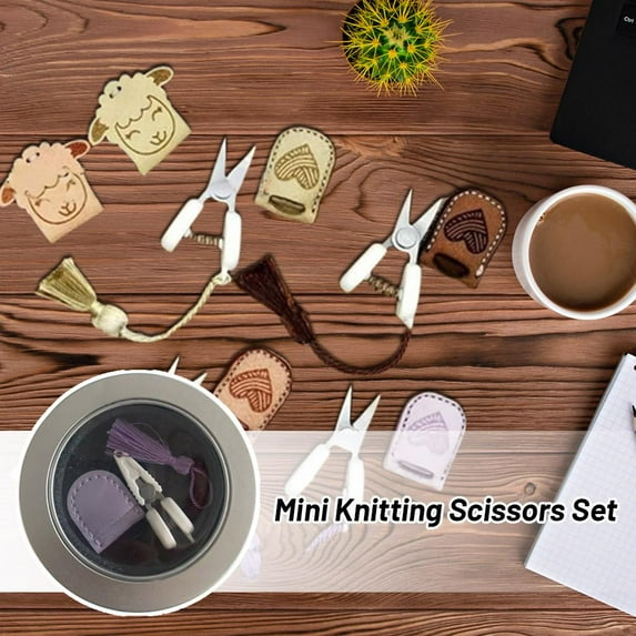 FurNest Mini Knitting Scissors Set with Storage Box, Compact Embroidery Scissors, Sewing Scissors for Crochet, Embroi Scissors