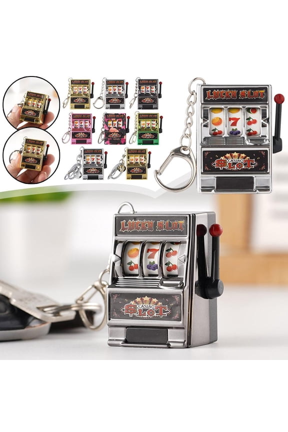 Mini Slot Machine Toy,Slot Machine Keychain,Mini Casino Key Chains Keychain,Lucky Charm Pendant Keychain for Christmas Las Vegas Party Gifts,Game Toy Gifts for Boys Girls Women