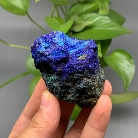 FurNest Natural Azurite Malachite Geode Crystal Mineral Specimen US Reiki