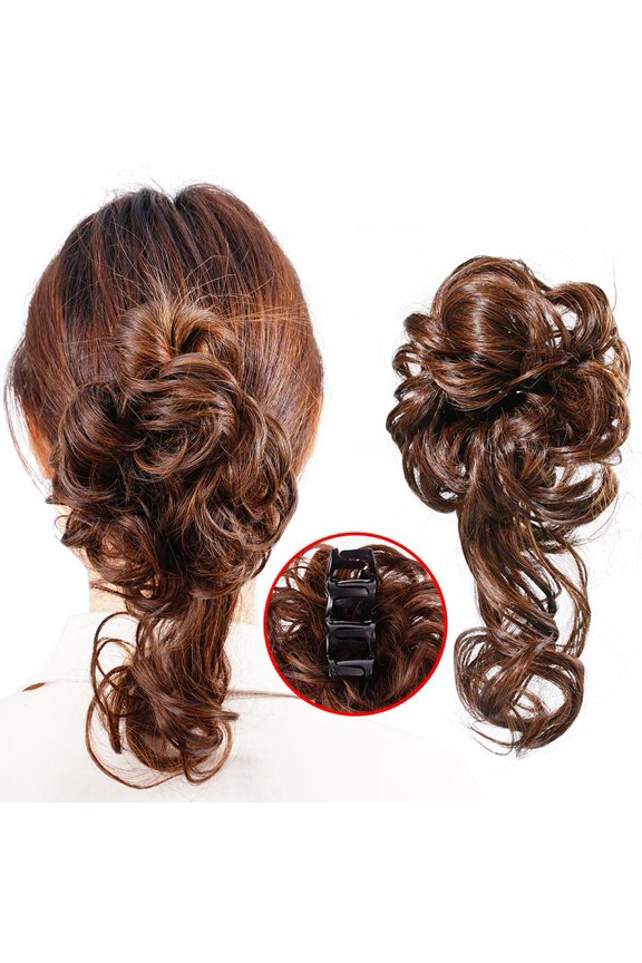 Natural Clip on in Messy Bun Hair Piece Extension Hair Updo Clip Z2