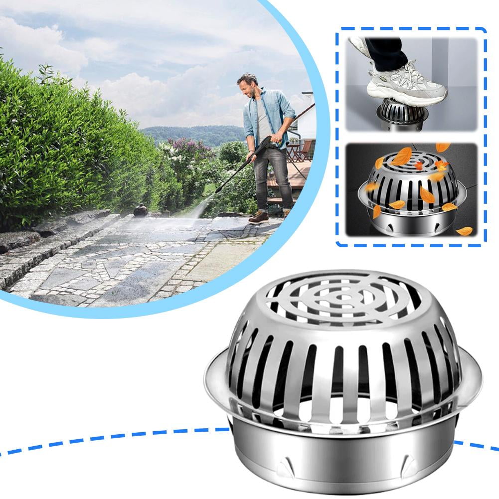 FurNest Outdoor Round Atrium Drain Grate Cover – Stainless Steel Multi ...