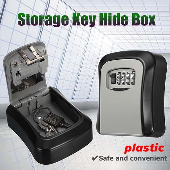 FurNest Plastic 4 Digit Combination Key Lock Box Wall Mount Safe Security Storage
