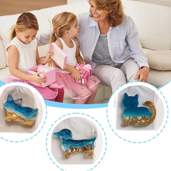 FurNest Pocket Hug Dachshund,Mini Resin Soothing Shells Ocean and Sand Design Poc