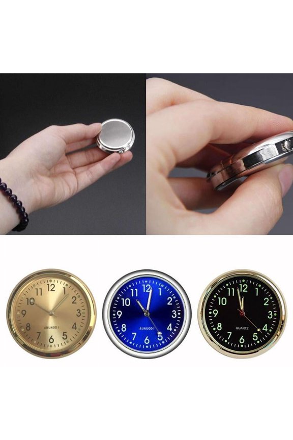 Pocket Small Mini Luminous Quartz Analog Watch Stick-On Clock N