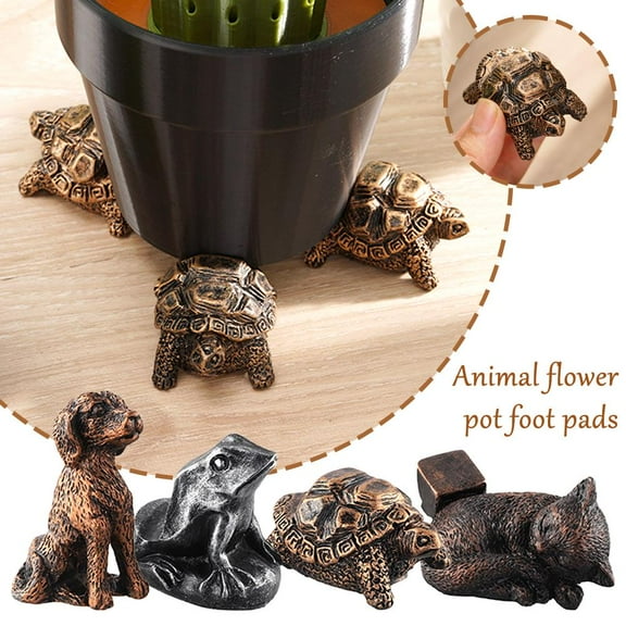 FurNest Pot Feet for Outdoor Planter, 3pcs Resin Pot Feet Planter Risers, Funny Animals Shaped Pot Feet for Indoor Outdoor Plant, Planter Feet Planter Elevator Improve Airflow and Dra