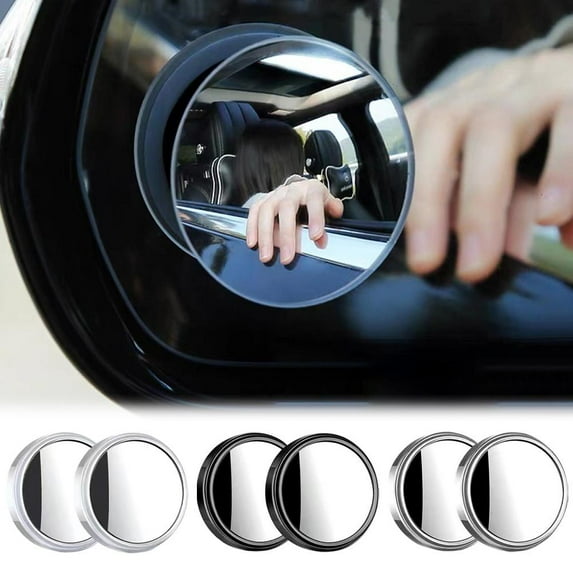 FurNest RJSQAQE Blind Spot Mirrors for Cars,2.28" Round HD Glass Frameless Convex Rear View Mirror,360 Wide Angle Side Rear View Mirror for Cars SUV and T