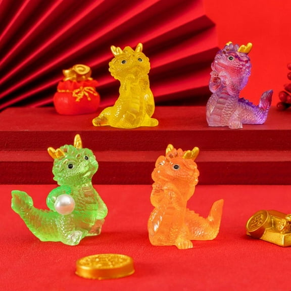 FurNest Resin Dragon Ornaments Auspicious Dragons New Chinese Miniatures Decoration Figurines 2024