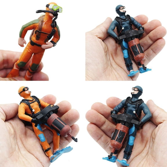 FurNest Resin Figures Model Garage Kit Diver And Fish Figures Toys Dol