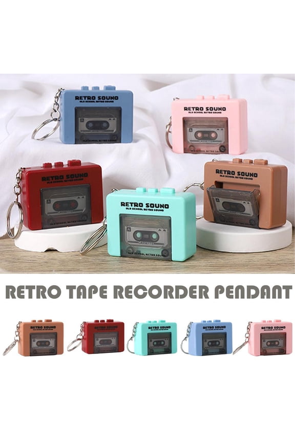 Retro Tape Recorder Pendant Keychain Cassette Tape Recorder Mini Reco