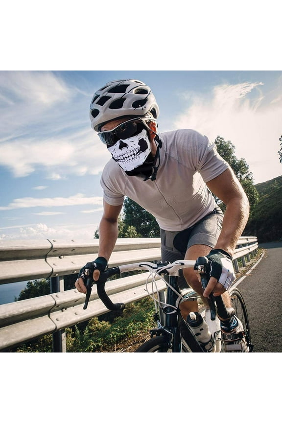 SKULL FACE MASK GLOVES SET BIKER FISHING CYCLING X3C3 SKI SKI O9