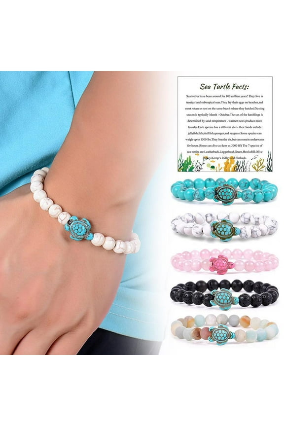 Save The Turtle Bracelet Energy Natural Stone Turquoise Jewelry Bead Turtl