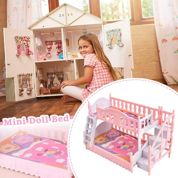 FurNest Small Furniture Ornament Miniature Bed Bunk Doll house Li