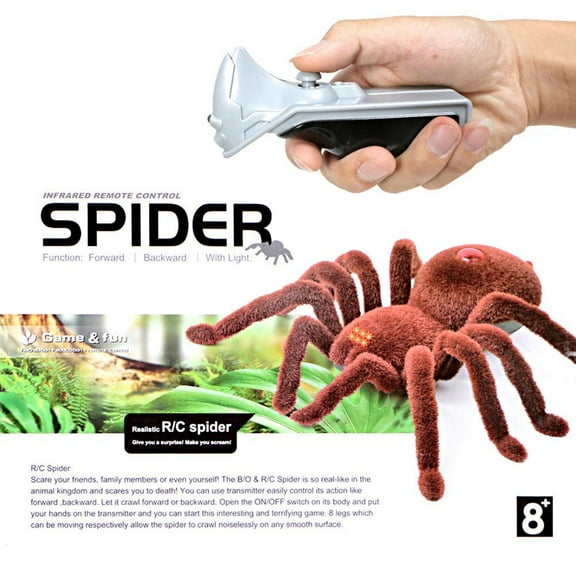 FurNest Soft Plush Spider Toy with Infrared Remote Control Spooky Fun for Kids H