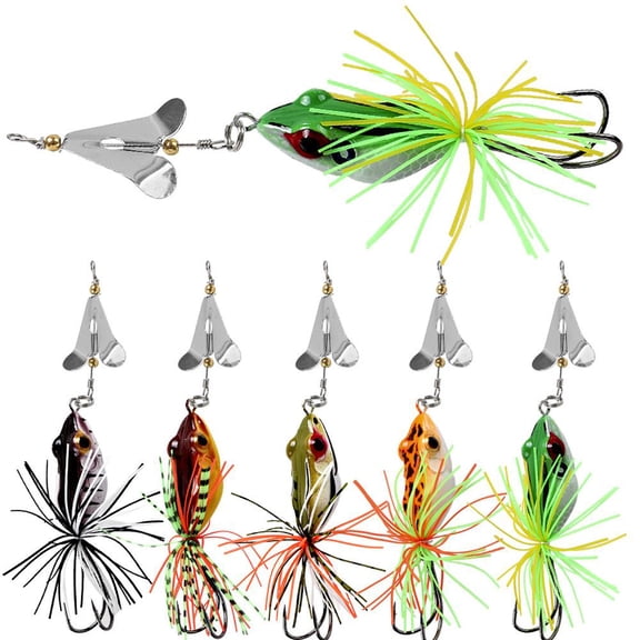 FurNest Spinnerbait Frog Lure Fishing Lure for Targeting Black Bass W/ Rotating Se