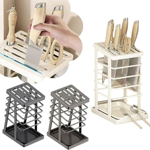 FurNest Stainless Steel Kitchen Knif Storage Holder Knif Stand Large Capacity