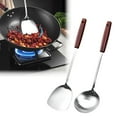 thumbnail image 1 of FurNest Stainless Steel Wooden Handle Spatula, Soup Spoon, Stir Fry Strainera3d8 H, 1 of 9