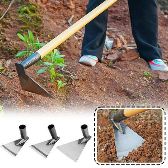 FurNest Steel Hardened Hollow Hoe Handheld Weeding Rake Planting Garden Farm