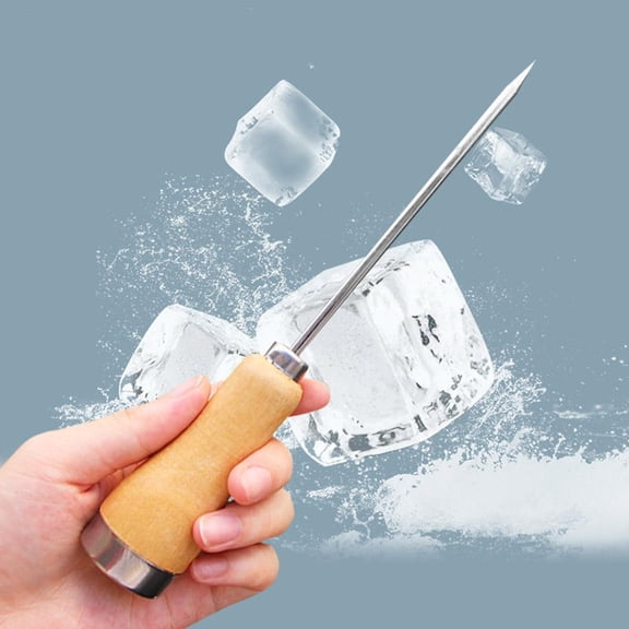 FurNest Steel Ice Pick Punch Crusher Icing Breaker Wooden Handle Kitchen