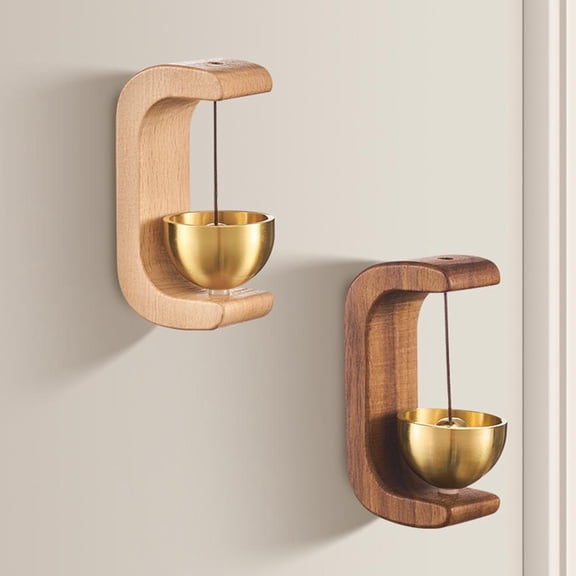 FurNest Suction Door Type Solid Wood Wind Chime, Magnetic Shopkeepers Bell Wood Doorbell Wind Chime, Shopkeepers Bell for Door Opening, Dopamine Magnetic Doorbell, for Refrigerator, Room,