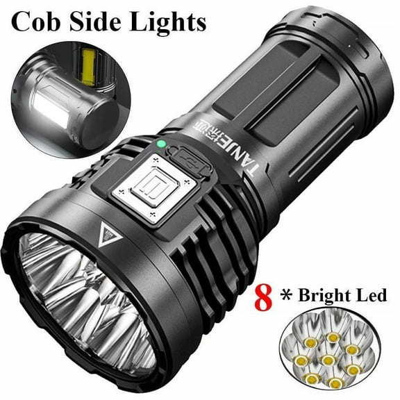 FurNest Super Bright 12000000LM Torch 8 LED Flashlight USB Rechargeable Tactic