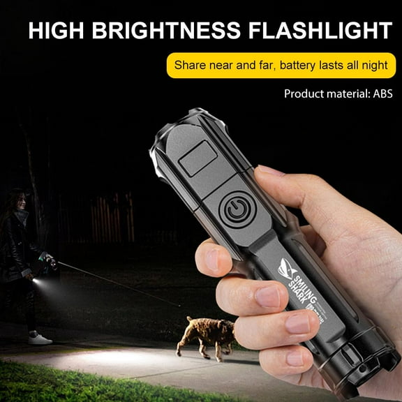 FurNest Telescopic Zoom Tactical Flashlight Rechargeable LED Torch LongRange Flash