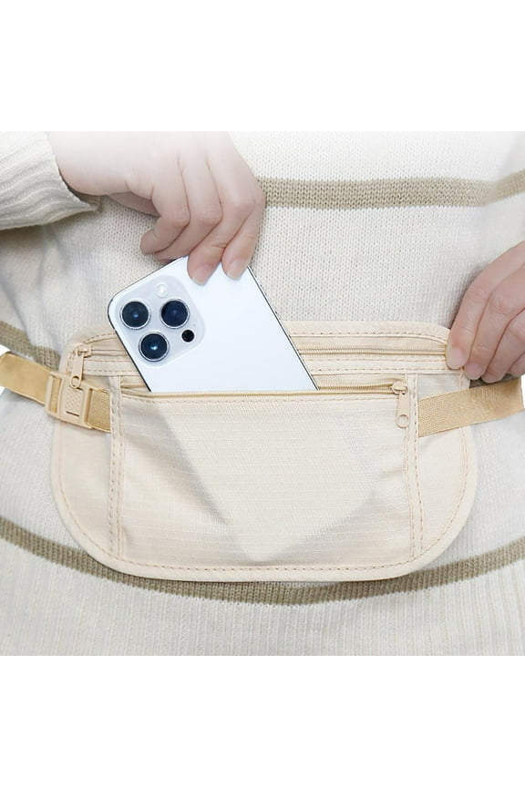 Travel Wallet: Money Belt, Concealed Pouch-Hidden Pouch Under Clothes Fanny -Travel Security Adjustable Feature