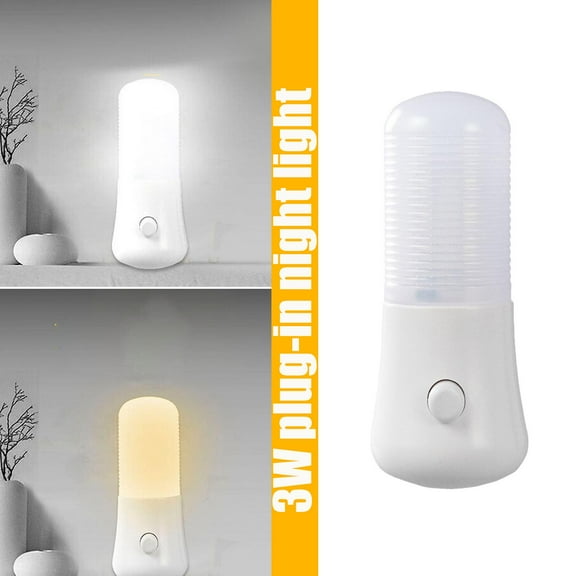 FurNest US Plug 3w Plug-In Wall Manual Led Night Light On/Off Switch Ind
